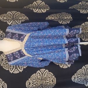 Gigio deep blue lace tunic